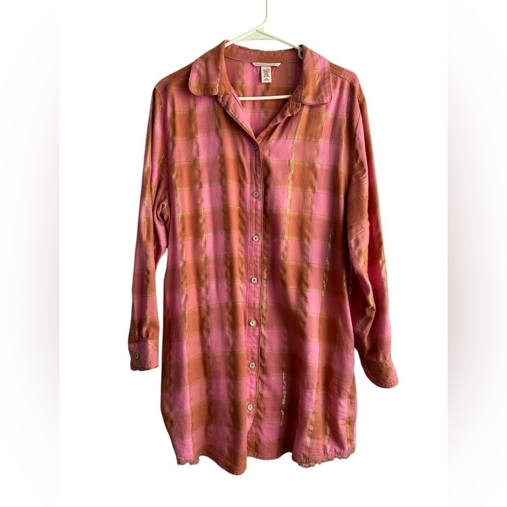 Victorias Secret Flannel Button Down Dress • Size: Large • Used
